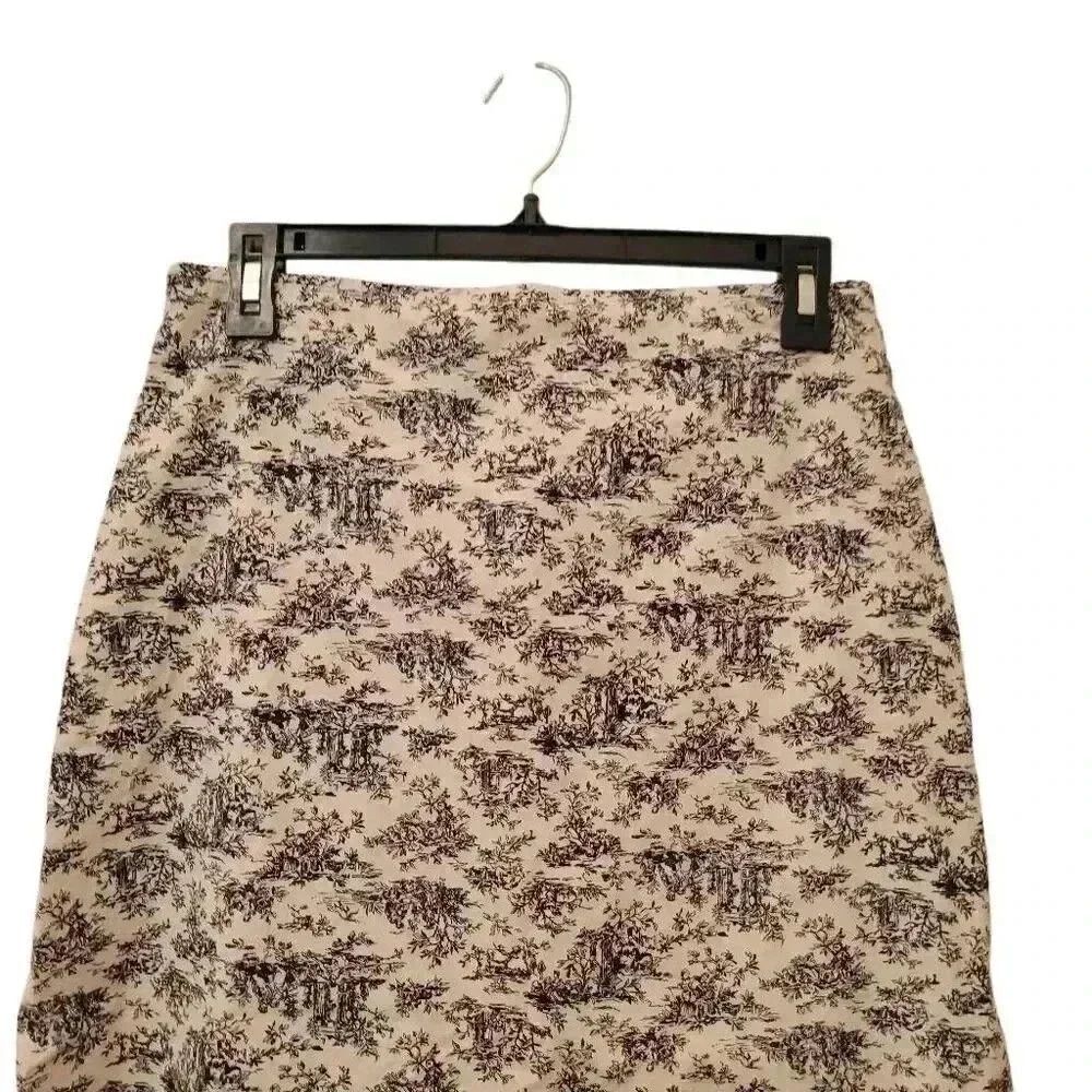Gap Women's White & Black Floral Cotton/Spandex Straight Pencil Skirt - Picture 6 of 9